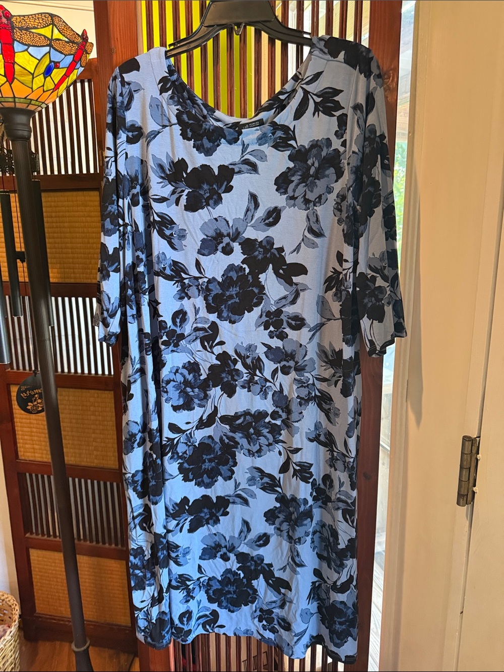 J.Jill Blue Floral Shift Dress - Casual Women's Dress